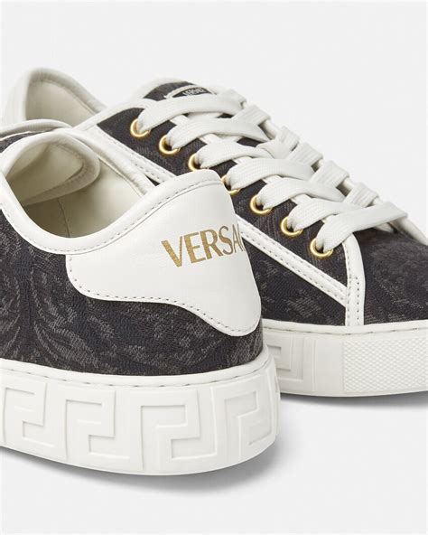 versace gold greek key sneakers|Versace barocco greca sneaker.